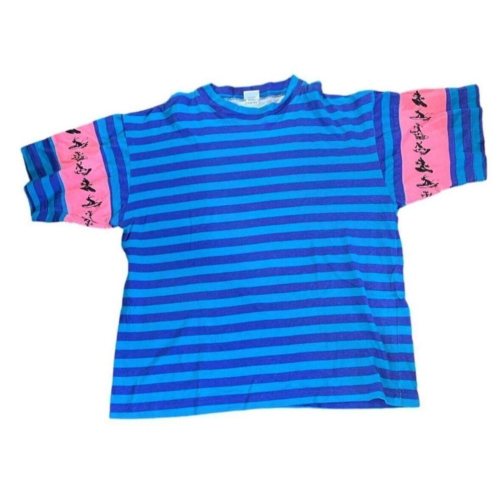 Vintage Disney Wear USA Retro Surfing Characters Shirt Striped S/M